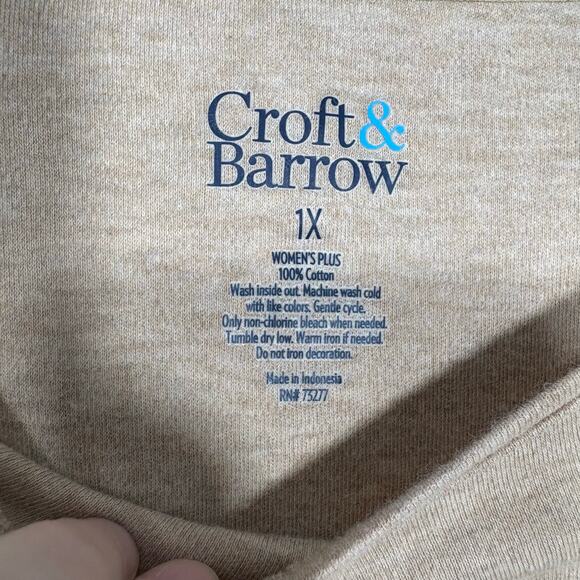 Croft & Barrow Oatmeal Holiday Trees Graphic T-Shirt - 1X - Women's Plus Size - Picture 5 of 6